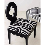 Дизайнерский стул с круглой деревянной спинкой Black and White Clover варинант исполнения - 7 | Loft Concept в Тюмени