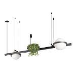 Подвесной светильник линейный с 2-мя шарообразными плафонами и цилиндрическим спотом Light of Еyes варинант исполнения - 8 | Loft Concept в Тюмени