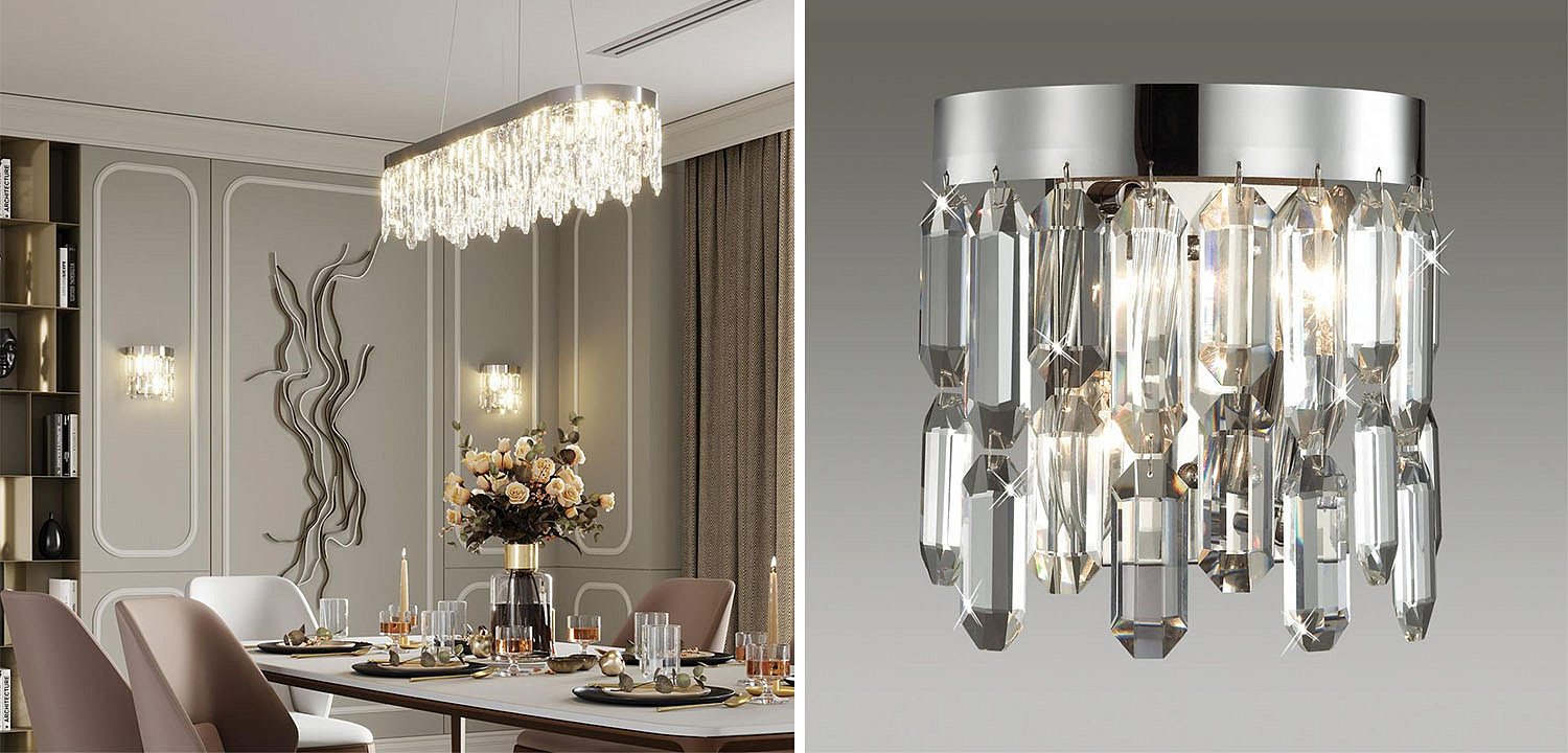 Бра Crystal Polyhedrons Wall Lamp Chrome Бра Crystal Polyhedrons Wall Lamp Chrome - Loft-Concept в Тюмени