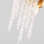 Бра с хрустальными прозрачными подвесками и круглым основанием золотого цвета FAIRYTREE Light варинант исполнения - 4 | Loft Concept в Тюмени