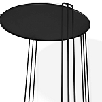 Стол журнальный круглый с серой столешницей из стекла на 4-х черных ножках Gray and Gold Marble варинант исполнения - 3 | Loft Concept в Тюмени