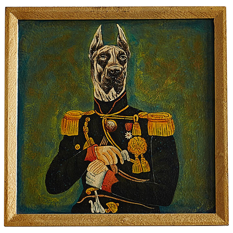 Картина в квадратной раме Chinoiserie Great Dane Dog Portrait Зеленый Золотой Мульти Картина в квадратной раме Chinoiserie Great Dane Dog Portrait Зеленый Золотой Мульти в Тюмени | Loft Concept