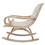 Кресло-качалка с мягкой обивкой из льна Ella Armchair beige варинант исполнения - 2 | Loft Concept в Тюмени