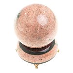 Шар декоративный на подставке из натуральных камней Змеевик и Мрамор Розовый Natural Stone Spheres 10.5 см варинант исполнения - 1 | Loft Concept в Тюмени