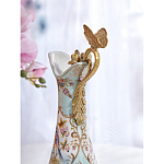 Кувшин с цветочным рисунком и бронзовой ручкой Blue Garden варинант исполнения - 5 | Loft Concept в Тюмени