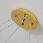 Люстра подвесная с золотистыми ветками и стеклянными подвесками в виде листьев Длина 80 см FAIRYTREE Light варинант исполнения - 2 | Loft Concept в Тюмени