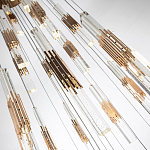 Люстра с прямоугольными плафонами из хрусталя Esme Rectangular Crystal Gold Chandelier варинант исполнения - 3 | Loft Concept в Тюмени