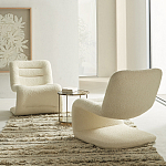 Кресло изогнутое с обивкой из ткани букле Smooth Bend Boucle Chair варинант исполнения - 7 | Loft Concept в Тюмени