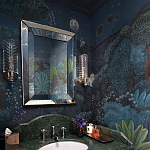 Обои ручная роспись Phuljhari Original colourway on Empire Blue dyed silk варинант исполнения - 1 | Loft Concept в Тюмени