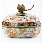 Фарфоровая шкатулка с бронзовой стрекозой Eden Garden варинант исполнения - 2 | Loft Concept в Тюмени