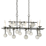 Люстра подвесная с 8-ю лампами и стеклянными круглыми подвесками Currey & Company варинант исполнения - 1 | Loft Concept в Тюмени