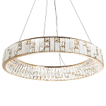 Кольцевая люстра с декором из мрамора и хрусталя Dione Ring Marble Crystal Chandelier варинант исполнения - 1 | Loft Concept в Тюмени