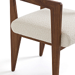 Кресло обеденное Alcove White Boucle из массива ореха варинант исполнения - 5 | Loft Concept в Тюмени