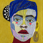 Картина с вышивкой Портрет wall panel People with the yellow ear 1 варинант исполнения - 1 | Loft Concept в Тюмени