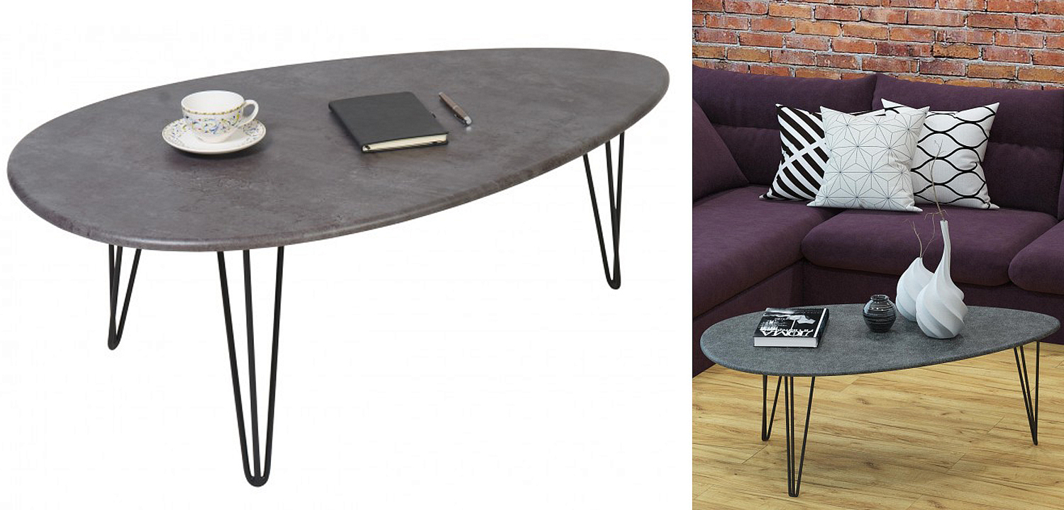 Кофейный стол Dorian Coffee Table gray Кофейный стол Dorian Coffee Table gray - Loft-Concept в Тюмени