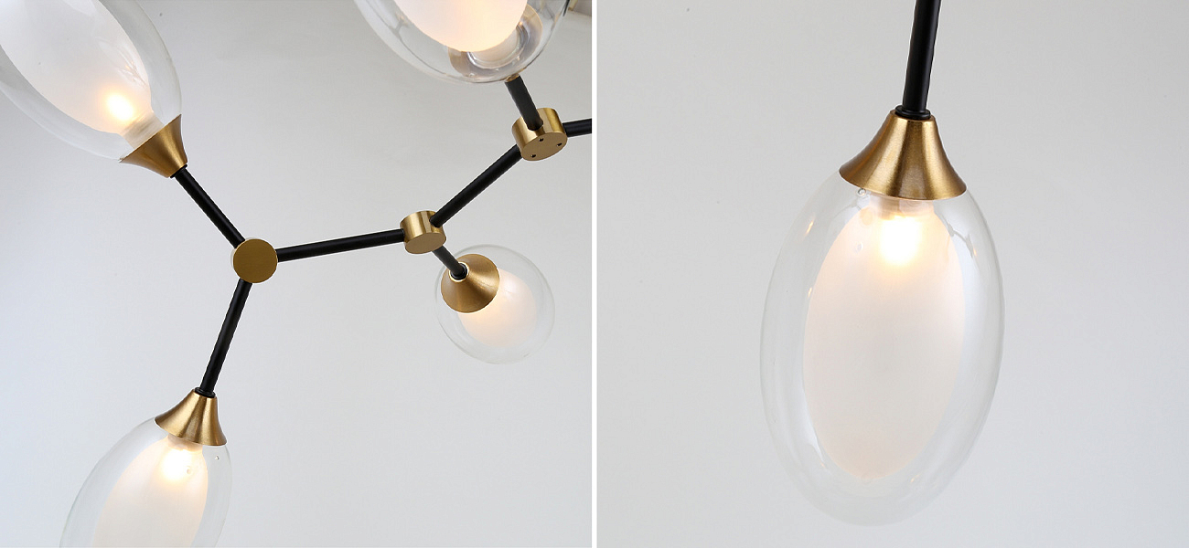 Люстра с плафонами из двойного стекла BUBBLE CHANDELIER Люстра с плафонами из двойного стекла BUBBLE CHANDELIER - Loft-Concept в Тюмени