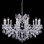 Люстра подвесная с 12-ю лампочками и прозрачными хрустальными подвесками на хромированном основании Crystal lamps варинант исполнения - 1 | Loft Concept в Тюмени