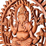 Панно из дерева круглое Ганеша Panel With Animals варинант исполнения - 2 | Loft Concept в Тюмени