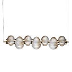 Подвесной светильник линейный с 7-ю рифлеными стеклянными шарами Marcelh Light варинант исполнения - 1 | Loft Concept в Тюмени