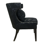 Полукресло с мягкой обивкой из жаккарда на 4-х ножках из массива березы Baroque Armchair black варинант исполнения - 1 | Loft Concept в Тюмени