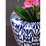 Кашпо с орнаментом в сочетании белого и синего цвета Artistic Flowerpot варинант исполнения - 2 | Loft Concept в Тюмени