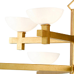 Люстра золотая с 8-ю молочными плафонами в виде чаши Tiers of Clear Lines варинант исполнения - 2 | Loft Concept в Тюмени