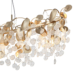 Люстра линейная с подвесками в форме монеток и золотистыми круглыми элементами из металла в виде лепестков FAIRYTREE Light варинант исполнения - 5 | Loft Concept в Тюмени