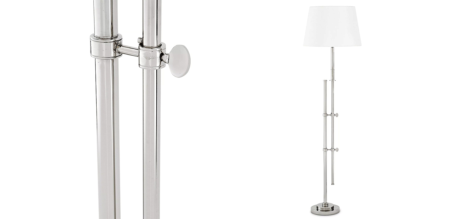 Торшер Eichholtz Floor Lamp Gordini Nickel Торшер Eichholtz Floor Lamp Gordini Nickel - Loft-Concept в Тюмени