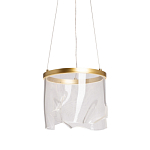 Подвесной светильник цилиндрической формы с прозрачным волнистым плафоном Wave Line варинант исполнения - 1 | Loft Concept в Тюмени