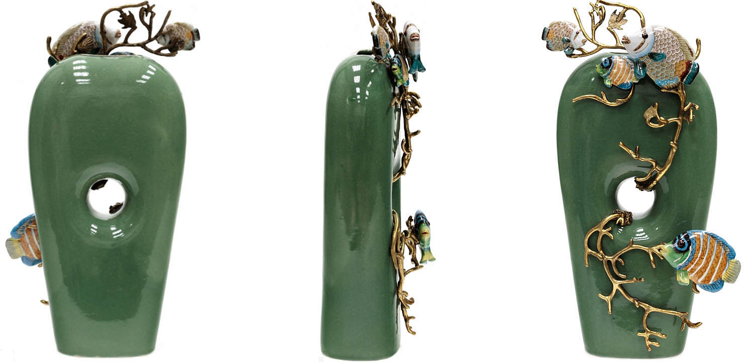 Ваза Colored Fish Vase green Ваза Colored Fish Vase green - Loft-Concept в Тюмени