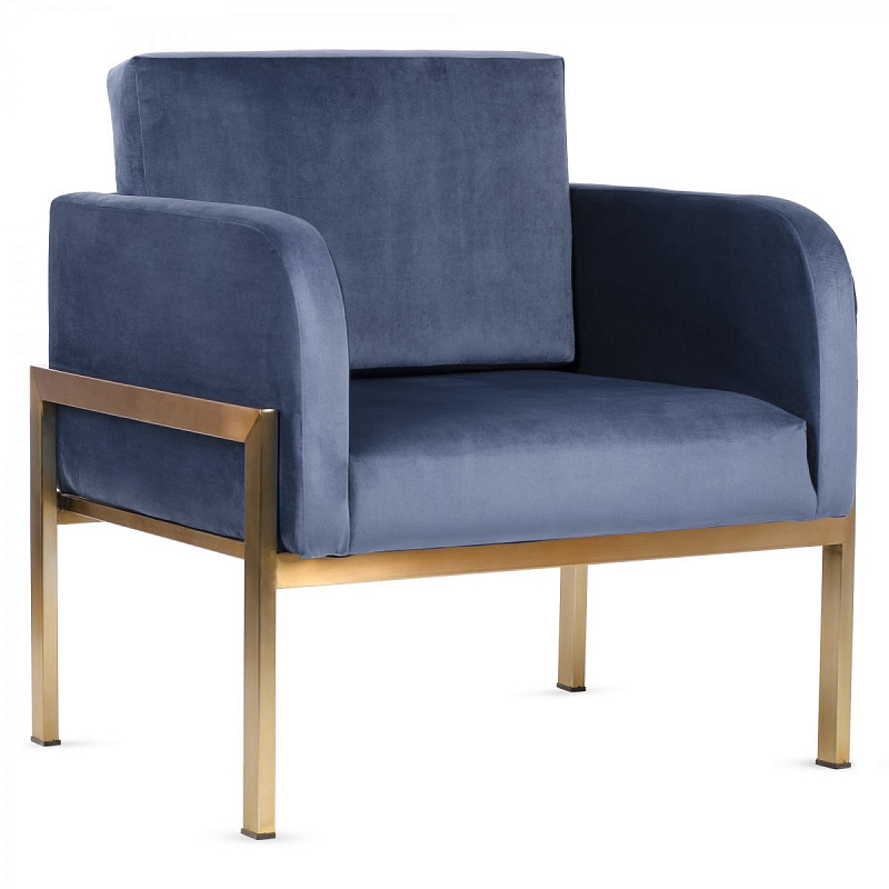 Кресло Velvet Ardmore Chair Голубой Латунь Кресло Velvet Ardmore Chair Голубой Латунь в Тюмени | Loft Concept