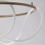 Люстра подвесная круглая золотого цвета с белыми изогнутыми световыми линиями Luke Lampco Tracer Lamp варинант исполнения - 4 | Loft Concept в Тюмени