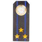 Часы погон подарочные настольные Авиация ВМФ из натурального камня Змеевик Military Clock варинант исполнения - 13 | Loft Concept в Тюмени