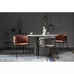 Стул полукруглый мягкий с буклированной обивкой Chair with Boucle Upholstery варинант исполнения - 1 | Loft Concept в Тюмени