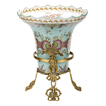 Ваза из голубого фарфора с рисунком птиц и цветов и декоративными элементами Blue Garden варинант исполнения - 2 | Loft Concept в Тюмени