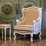 Кресло из массива бука бежевое с растительным орнаментом Raffael Beige Floral Armchair варинант исполнения - 10 | Loft Concept в Тюмени