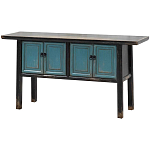 Деревянная консоль в китайском стиле с дверцами голубая Qin Console Table Blue варинант исполнения - 2 | Loft Concept в Тюмени