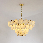 Люстра подвесная четырехъярусная с подвесками в форме дисков Cryptocrystalline Stone варинант исполнения - 5 | Loft Concept в Тюмени