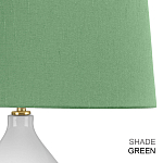Настольная лампа с белым фигурным основанием на латунном основании и зеленым тканевым конусным абажуром Elstead Lighting варинант исполнения - 6 | Loft Concept в Тюмени