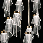 Люстра каскадная с 10-ю прозрачными плафонами Wave Line варинант исполнения - 6 | Loft Concept в Тюмени