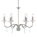 Люстра цвета никель с прозрачными стеклянными подвесками в форме капель Elstead Lighting варинант исполнения - 1 | Loft Concept в Тюмени