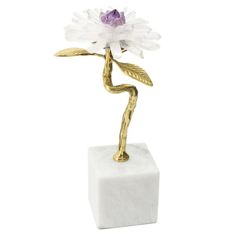 Статуэтка Flower Lixus Прозрачный Золотой Белый Фиолетовый Статуэтка Flower Lixus Прозрачный Золотой Белый Фиолетовый в Тюмени | Loft Concept