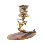 Подсвечник из натурального камня агат светло-коричневый Stone Candlestick варинант исполнения - 2 | Loft Concept в Тюмени