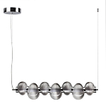 Подвесной светильник линейный с 7-ю рифлеными стеклянными шарами Marcelh Light варинант исполнения - 6 | Loft Concept в Тюмени