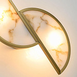 Бра с двумя полукруглыми плафонами из искусственного алебастра в бронзовой оправе Marbella варинант исполнения - 4 | Loft Concept в Тюмени