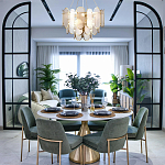 Люстра с многослойным эффектом из овальных элементов из непрозрачного стекла Conformation варинант исполнения - 3 | Loft Concept в Тюмени