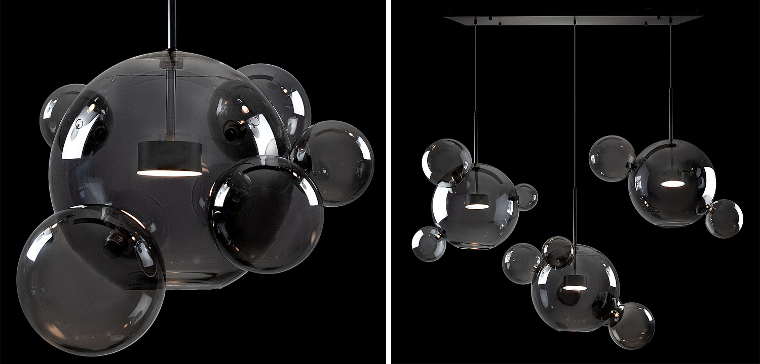 Люстра Giopato & Coombes Linear Chandelier Bubble smoky Люстра Giopato & Coombes Linear Chandelier Bubble smoky - Loft-Concept в Тюмени
