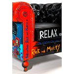 Кресло "Умный Умник" Rick and Morty graffiti chair натуральная кожа  варинант исполнения - 9 | Loft Concept в Тюмени