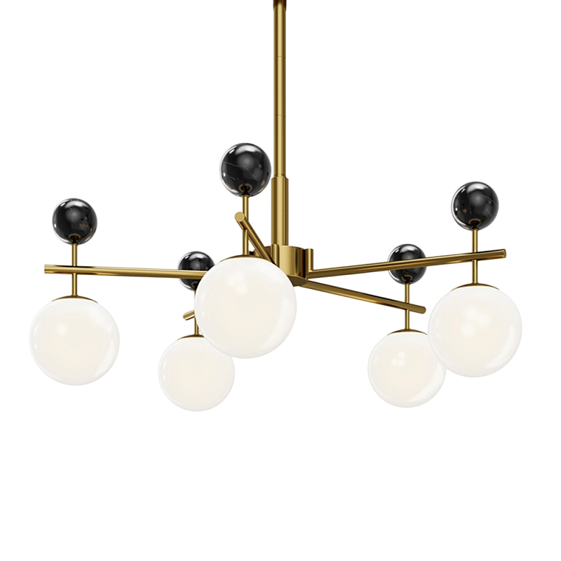 Люстра подвесная Museo G9 Латунь Черный Молочный в Тюмени | Loft Concept 