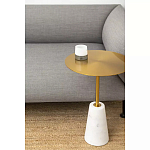 Кофейный столик с круглой столешницей на белом мраморном основании Original Foundation варинант исполнения - 1 | Loft Concept в Тюмени